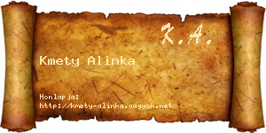 Kmety Alinka névjegykártya